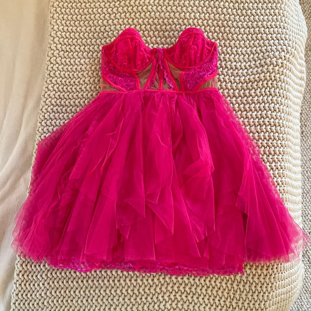 For Love and Lemons mini pink dress